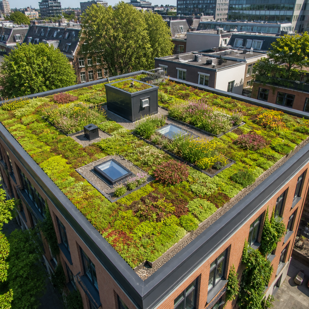 Groene daken in de stad